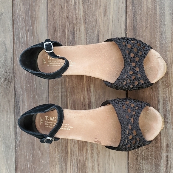 Toms Women Wedge Platform Sandal shoes heels s 8 - Picture 3 of 13